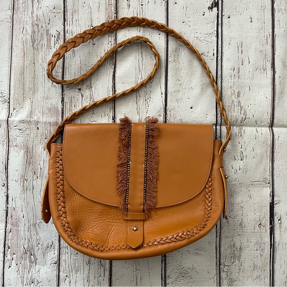 Antik Batik Handbags - Antik Batik leather boho fringe braided strap crossbody bag